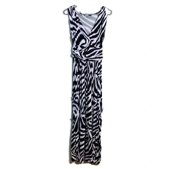 Jennifer Lopez | Dresses | Jennifer Lopez White Purple Black Zebra Print  Maxi Dress | Poshmark